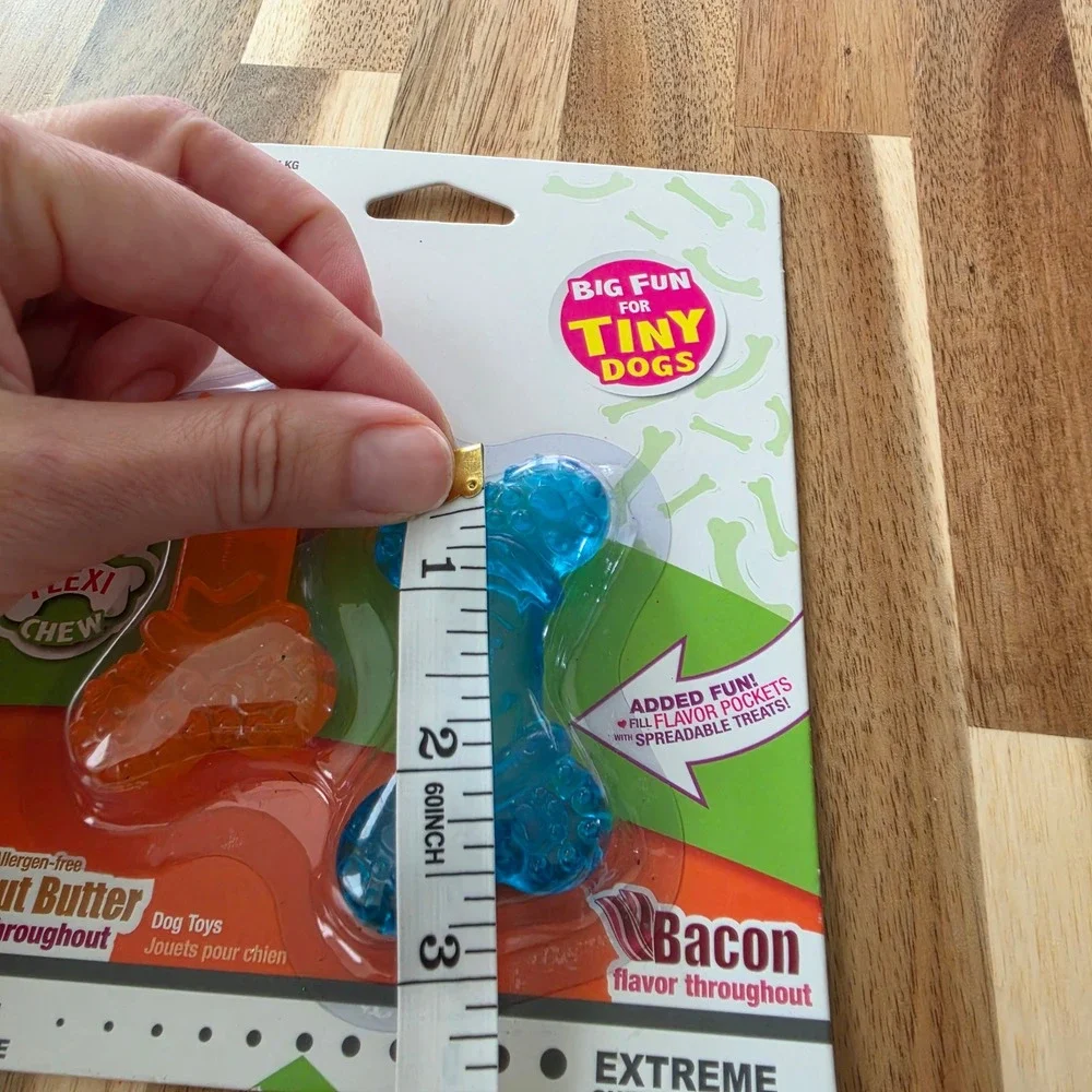 Nylabone FlexiChew Tiny Dog Toy 2 Pack Peanut Butter Bacon Flavored Bones 3